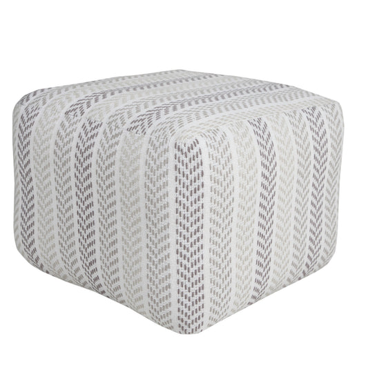 18" Gray 100% Cotton Ottoman