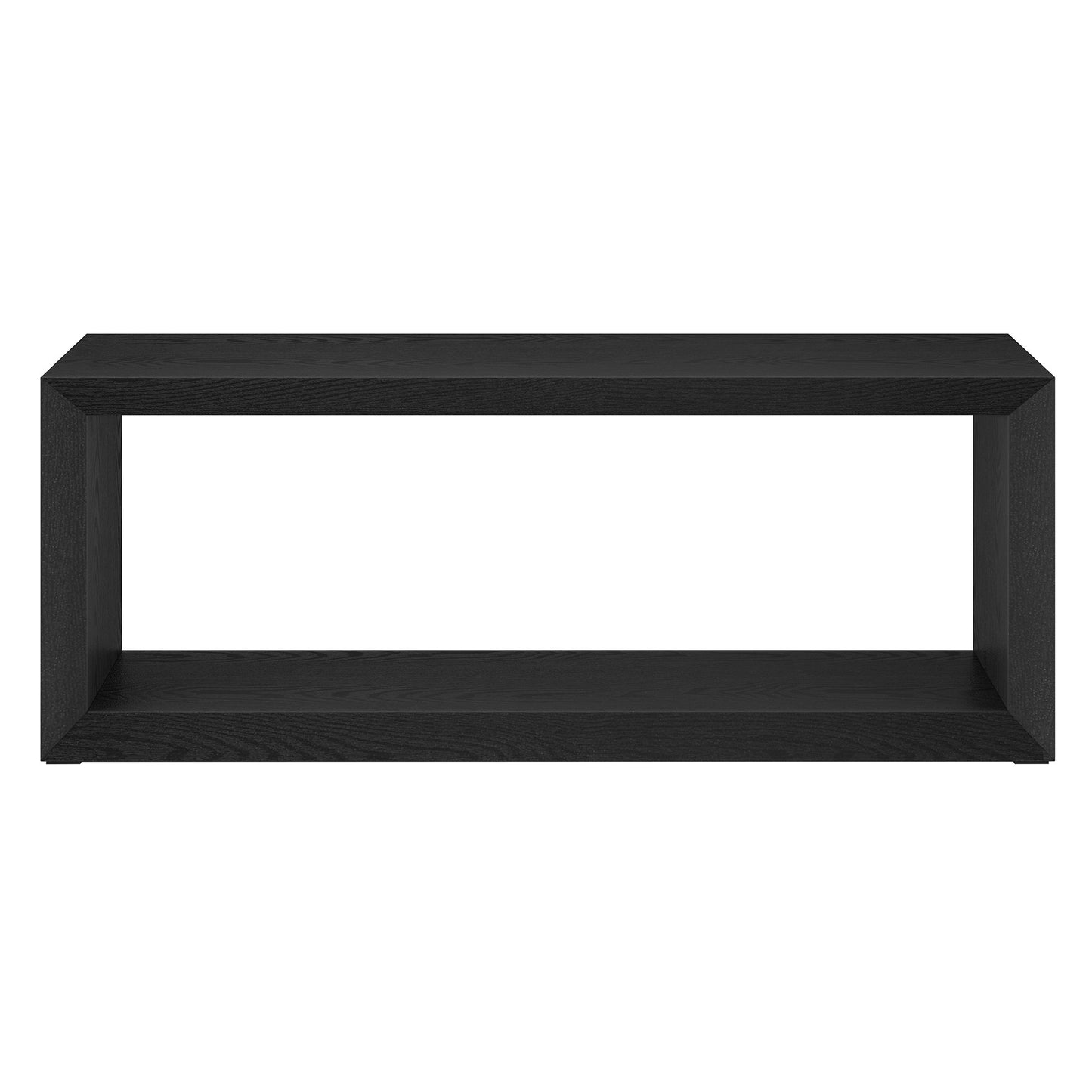 48" Black Coffee Table With Shelf