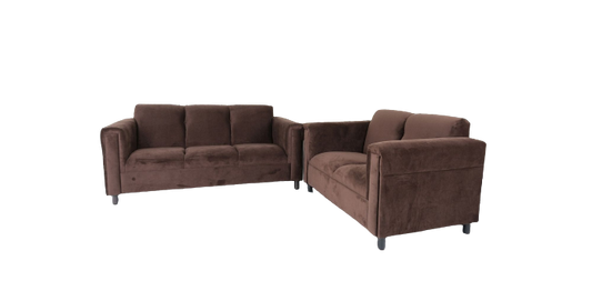 Two Piece Dark Brown Five Person Seating Set