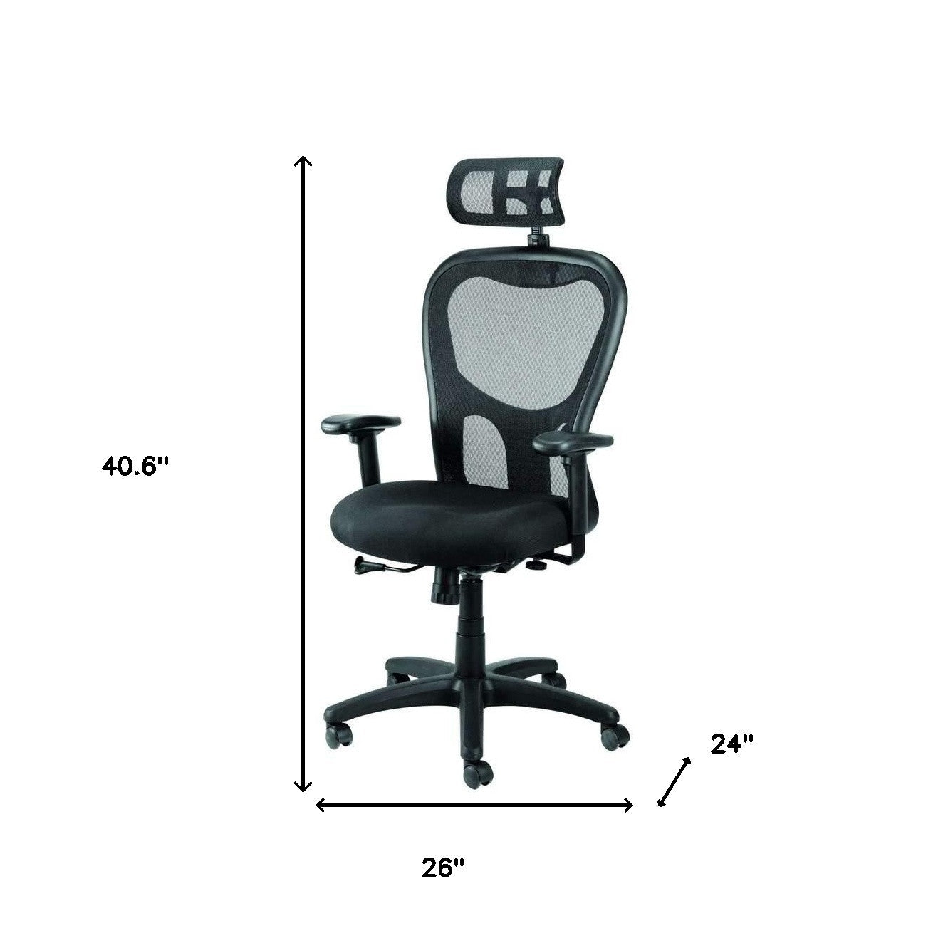 Black Adjustable Swivel Mesh Rolling Executive Office Chair