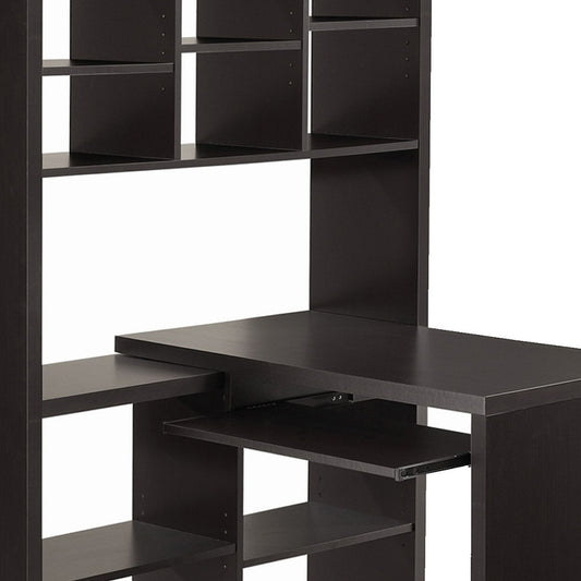 38" Dark Brown Solid Manufactured Wood L Shape Computer Desk