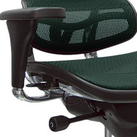 Green and Silver Adjustable Swivel Mesh Rolling Office Chair