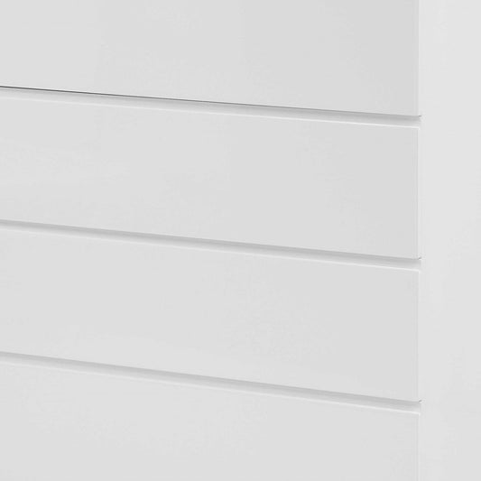 36 X 20 X 47 Gloss White Stainless Steel 5 Drawer Chest