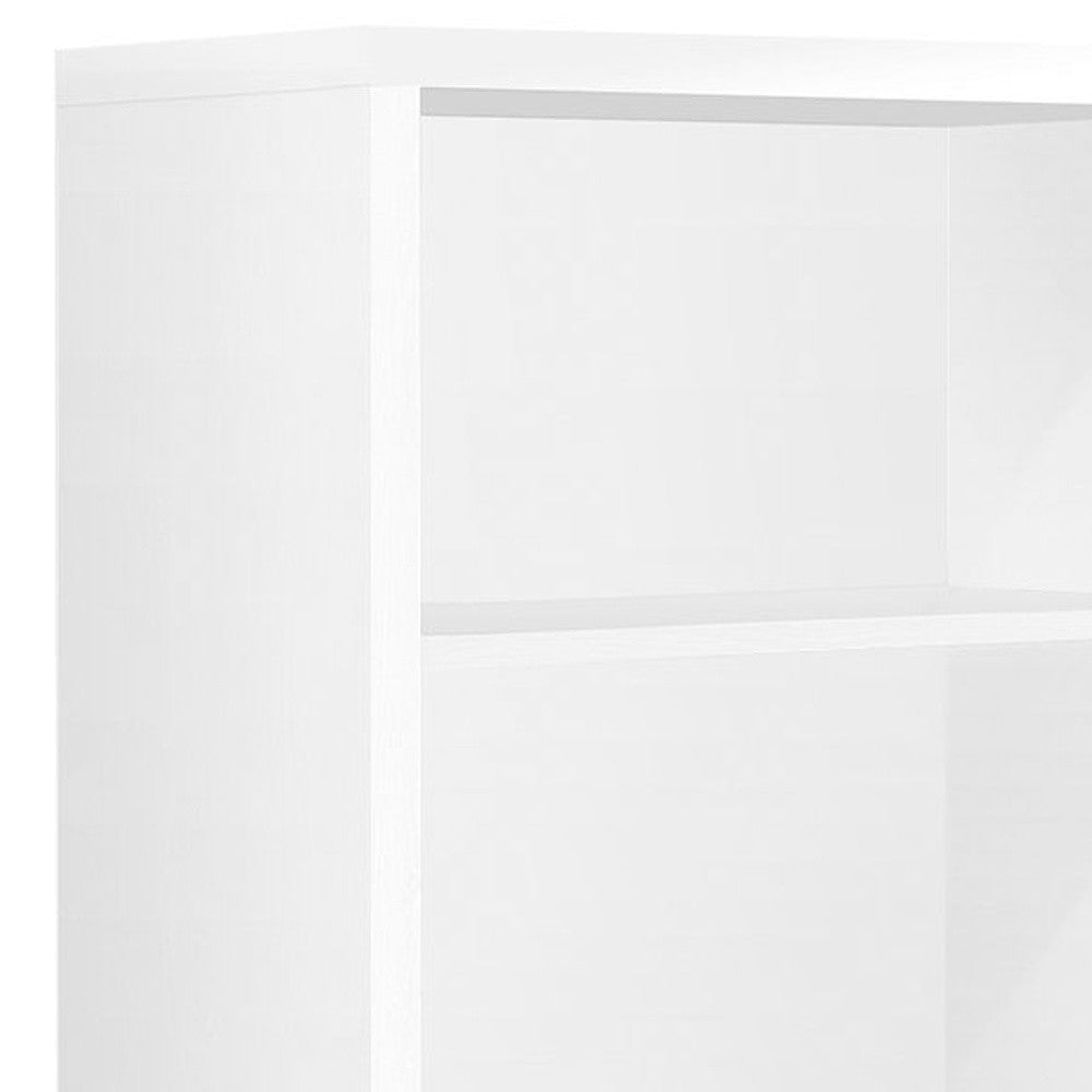 48" White Wood Adjustable Bookcase