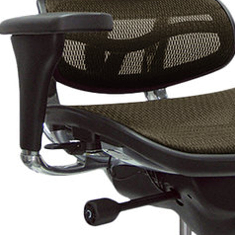 Orange and Silver Adjustable Swivel Mesh Rolling Office Chair
