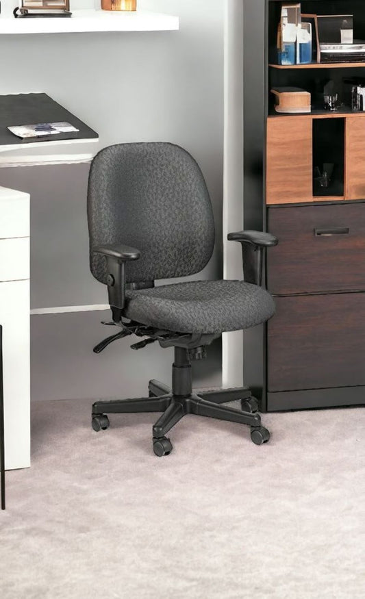 Charcoal Adjustable Swivel Fabric Rolling Office Chair