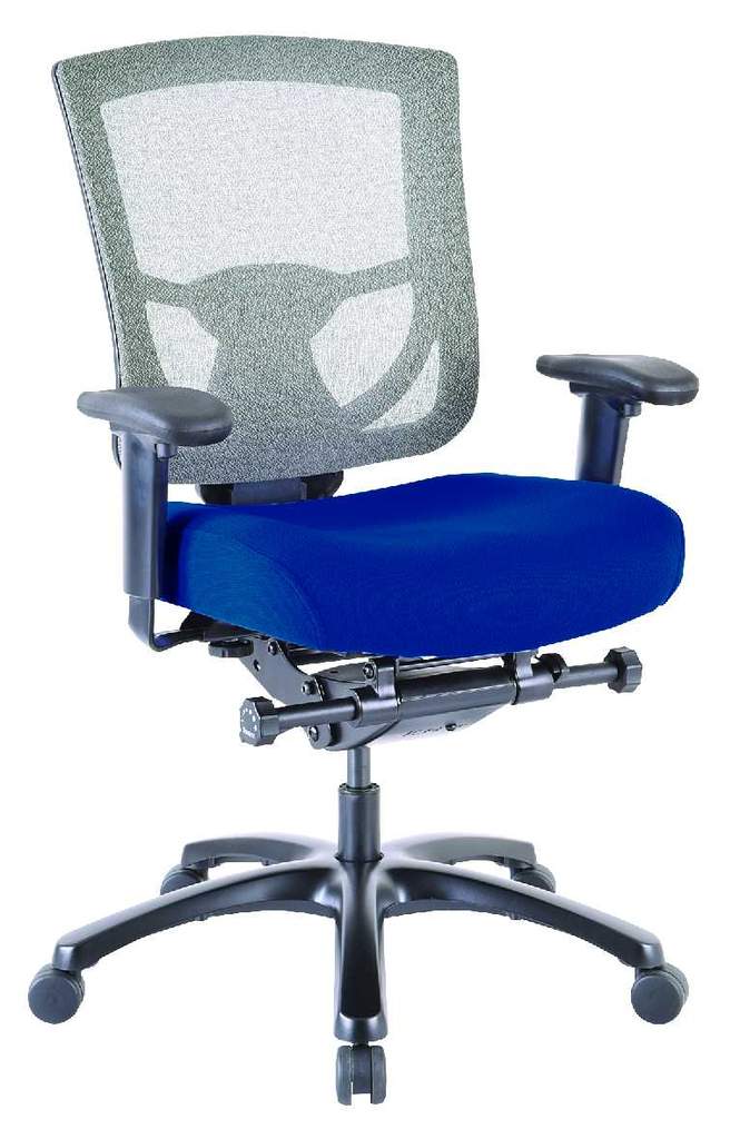Blue and Black Adjustable Swivel Mesh Rolling Office Chair