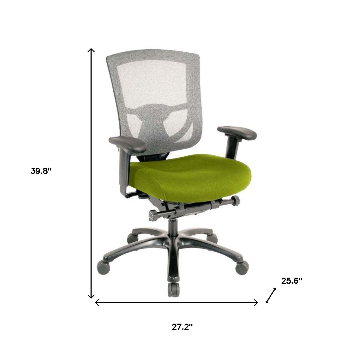 Green and Black Adjustable Swivel Mesh Rolling Office Chair