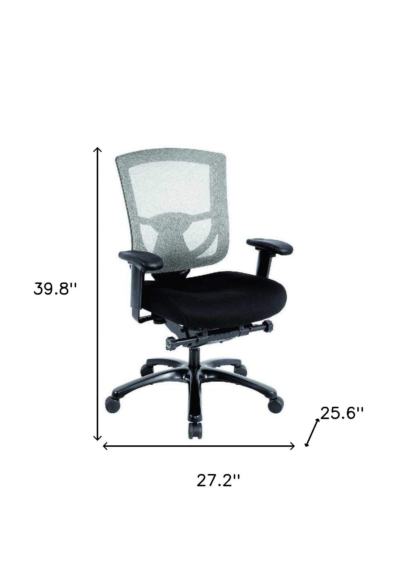Black Adjustable Swivel Mesh Rolling Office Chair