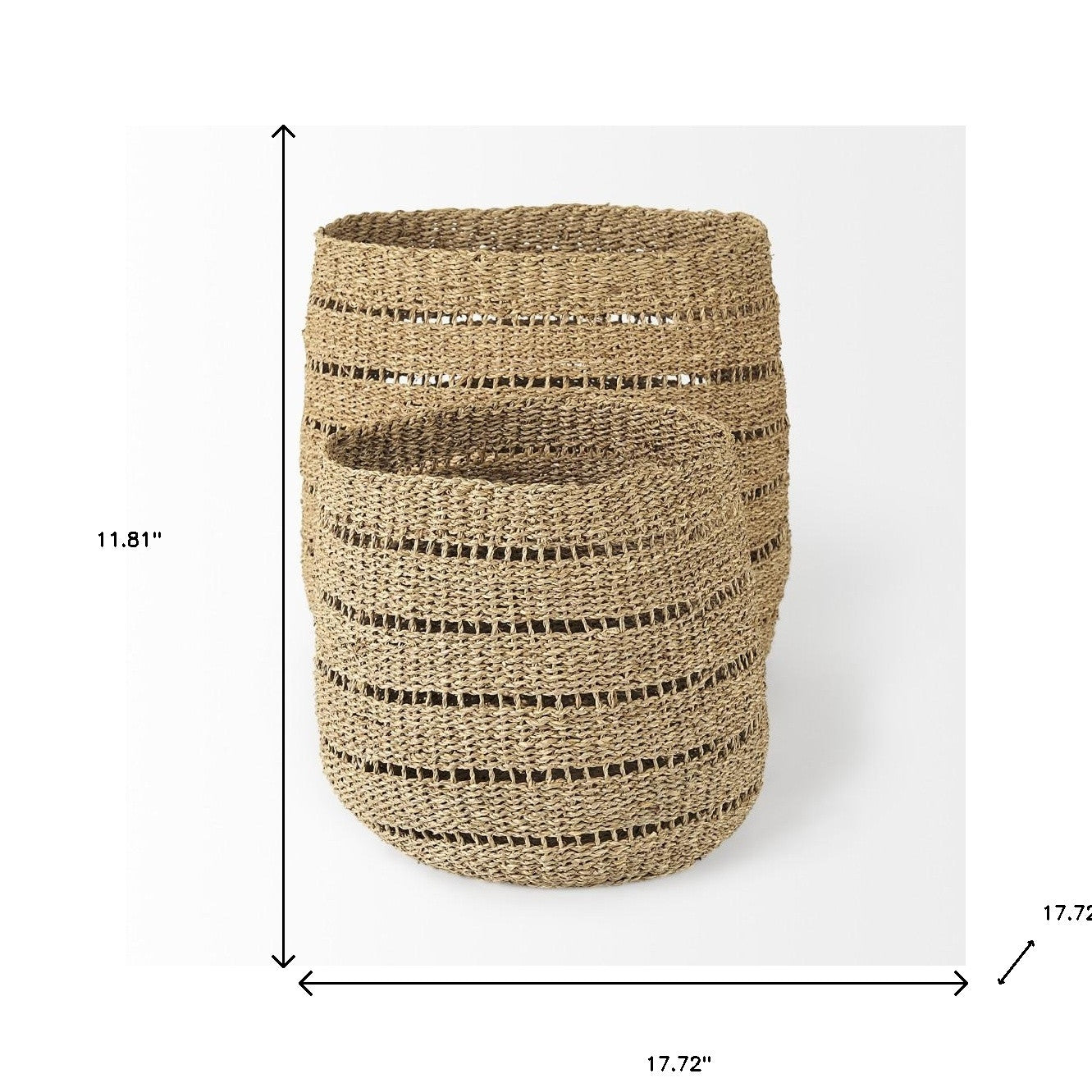 Set Of Two Woven Wicker Storage Baskets