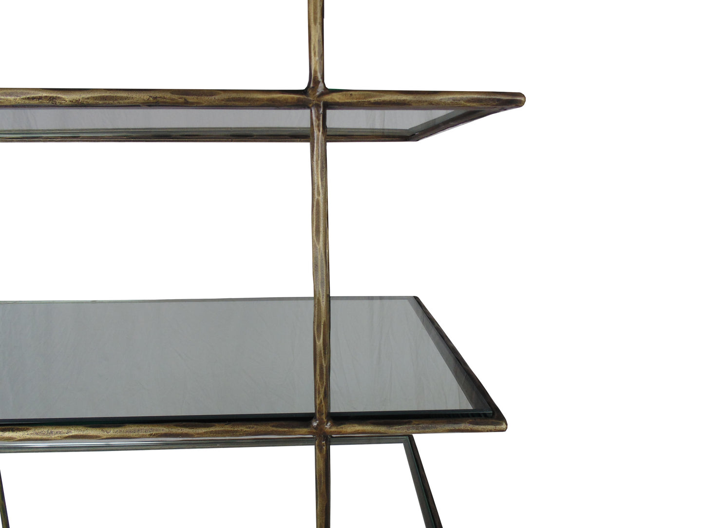 59" Iron and Glass Five Tier Etagere Bookcase