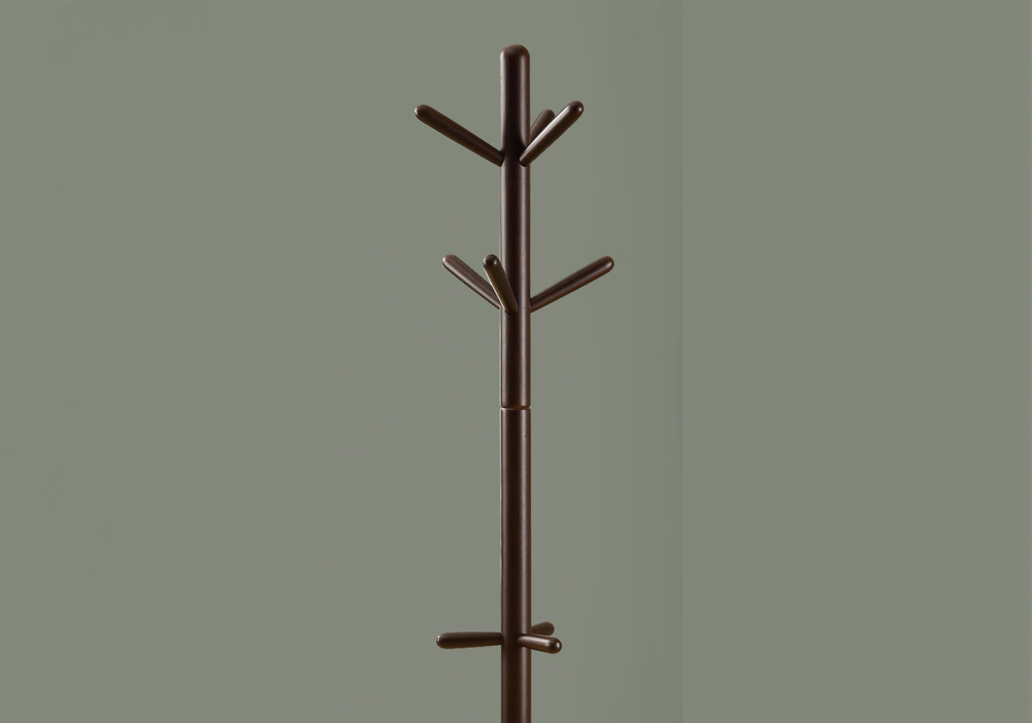 16.25" X 16.25" X 69" Cappuccino Solid Wood Coat Rack