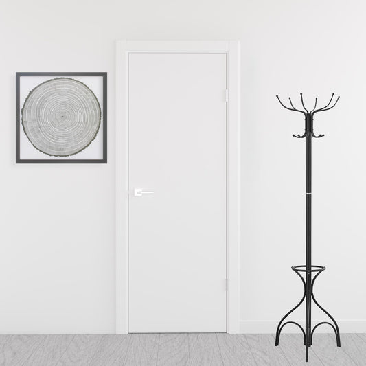 18" X 18" X 70" Black Metal Coat Rack
