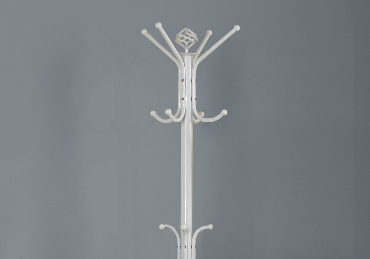 19" X 19" X 70" White Metal Coat Rack