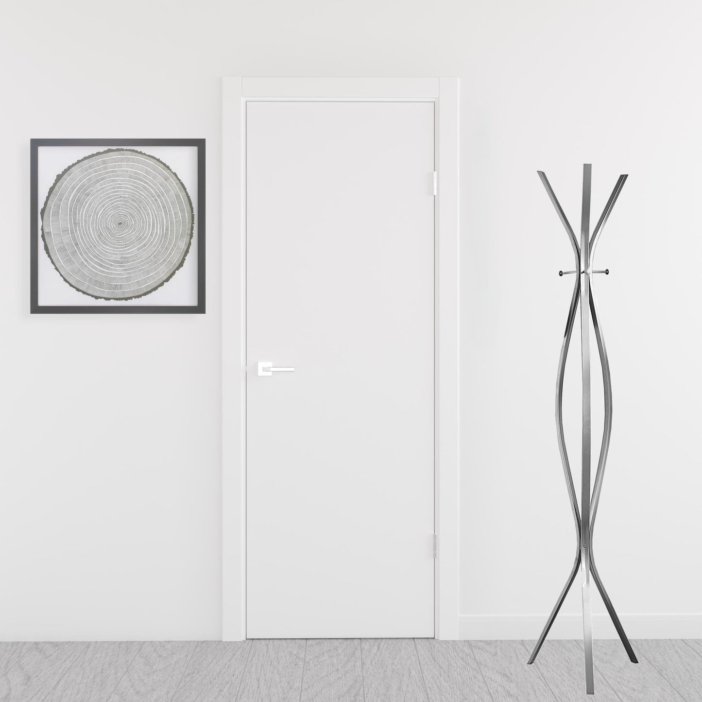 12" X 18" X 72" Silver Metal Coat Rack