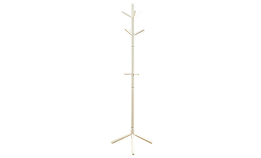 16.25" X 16.25" X 69" White Solid Wood Coat Rack