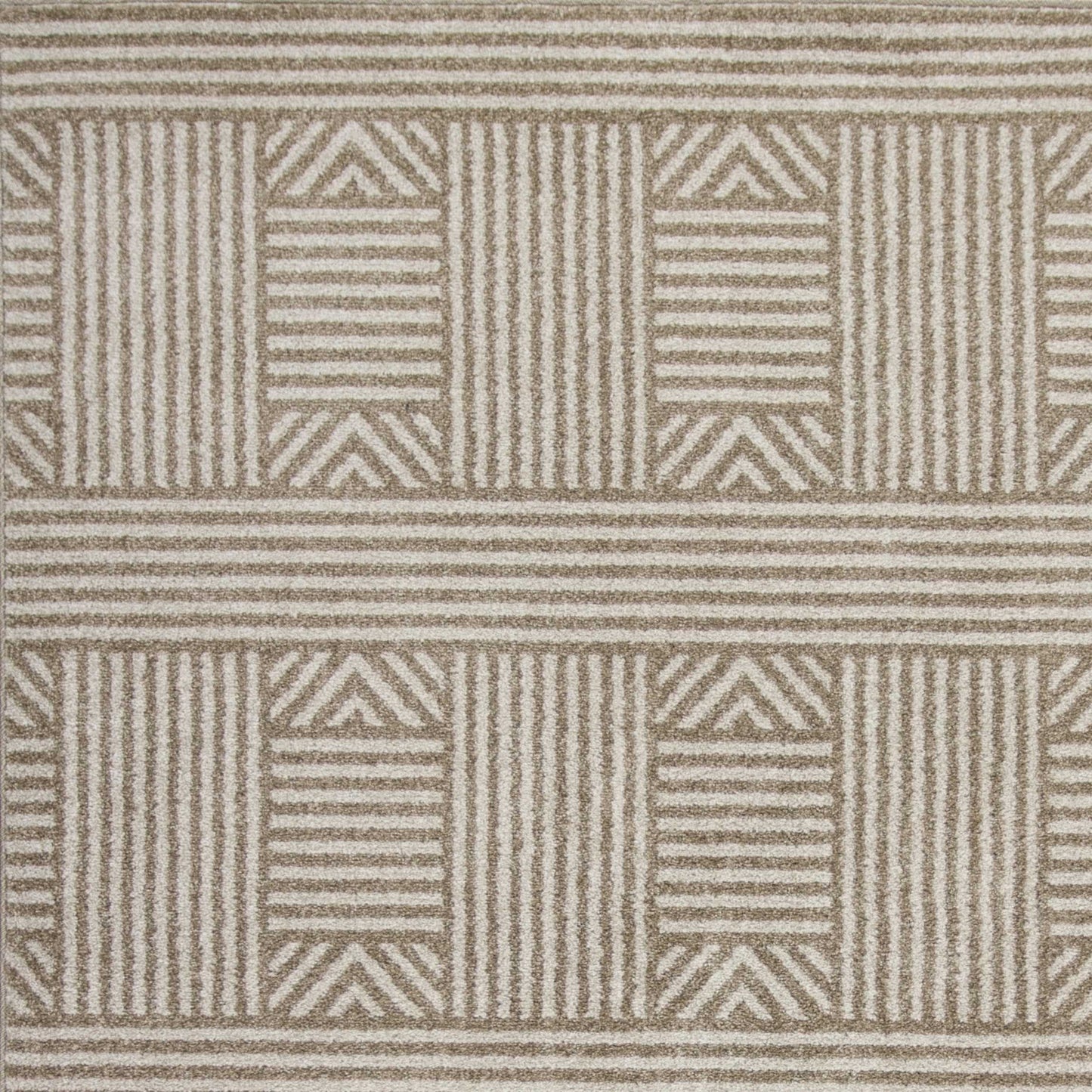 8'X11' Beige Machine Woven Uv Treated Abstract Lines Indoor Outdoor Area Rug