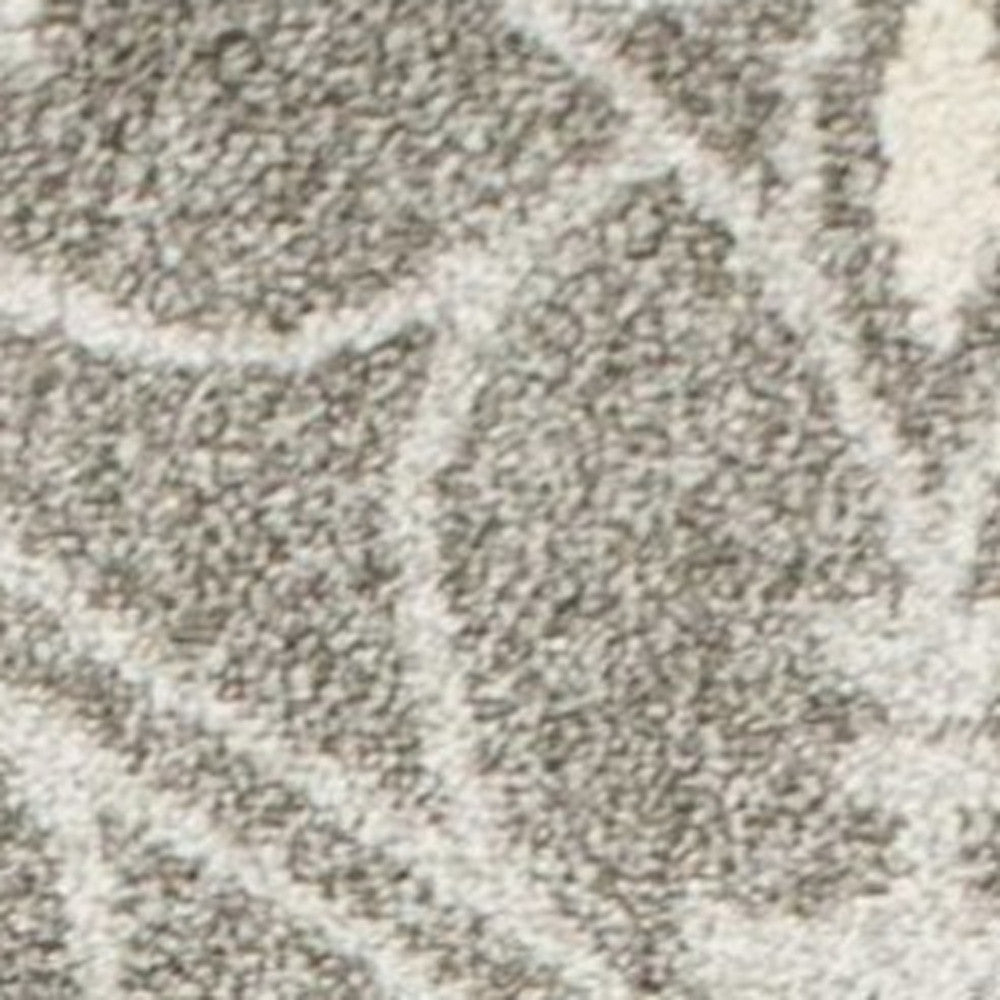 2'X4' Grey Machine Woven Uv Treated Ogee Indoor Outdoor Accent Rug