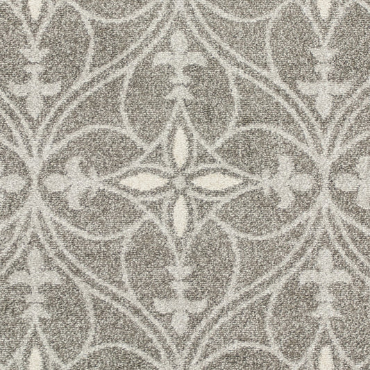 5'X8' Grey Machine Woven Uv Treated Ogee Indoor Outdoor Area Rug