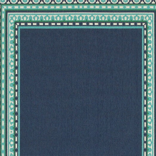 8' x 11' Blue and Green Indoor Outdoor Area Rug