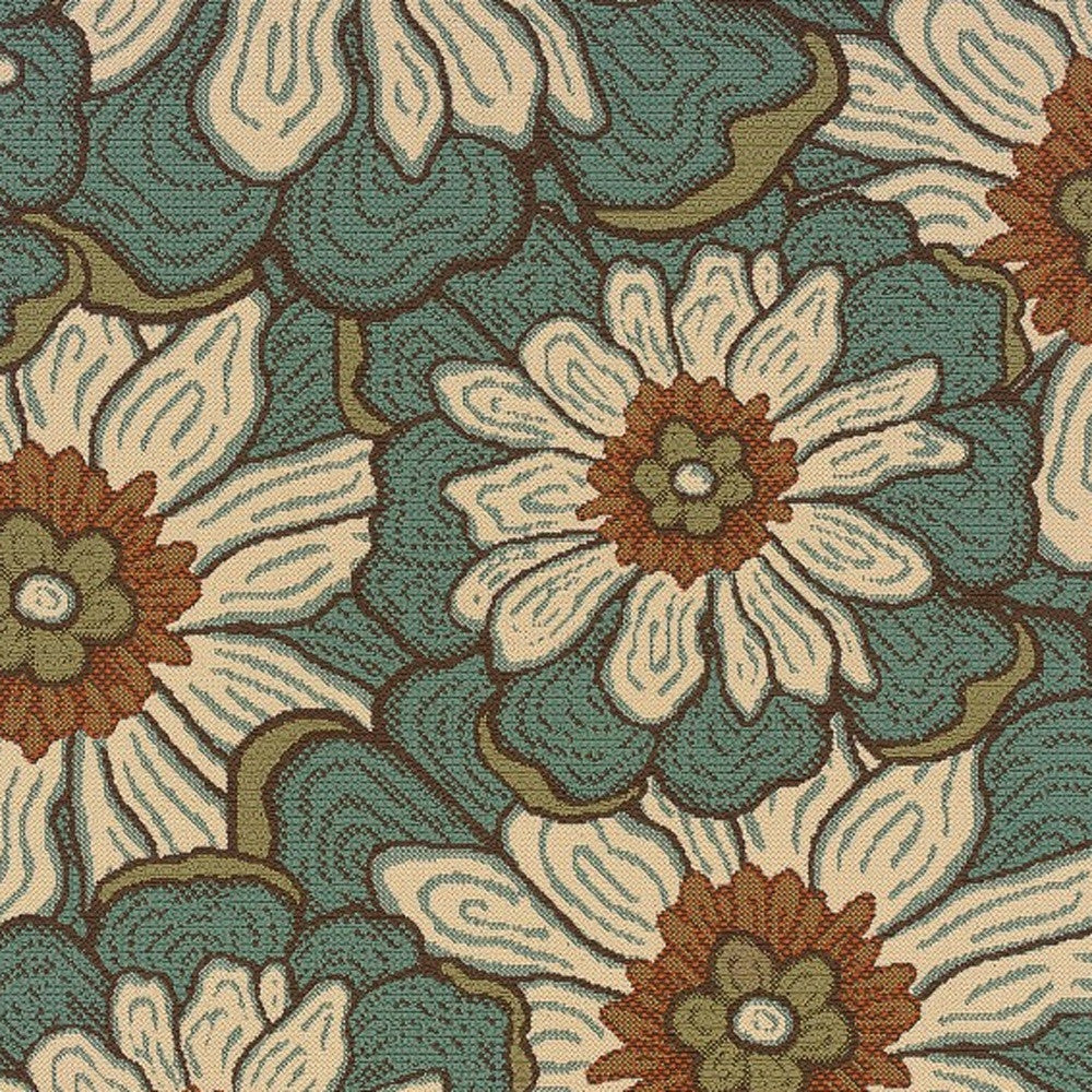 8' x 11' Blue Indoor Outdoor Area Rug