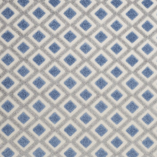 6' X 9' Blue And Gray Geometric Indoor Outdoor Area Rug