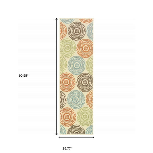 2' X 8' Beige Indoor Outdoor Area Rug