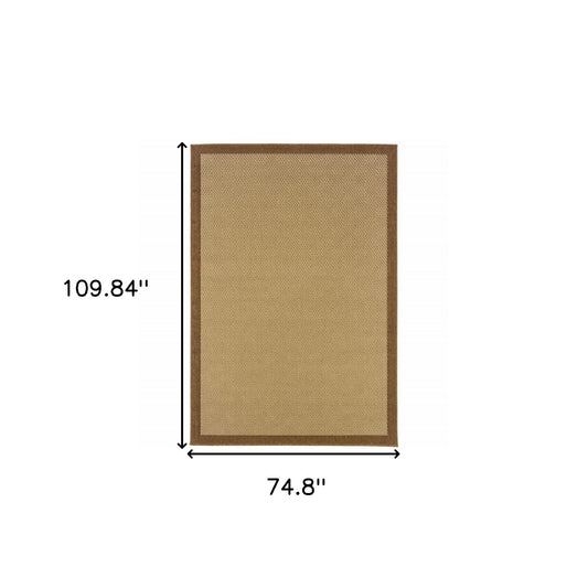 6' x 9' Beige Indoor Outdoor Area Rug