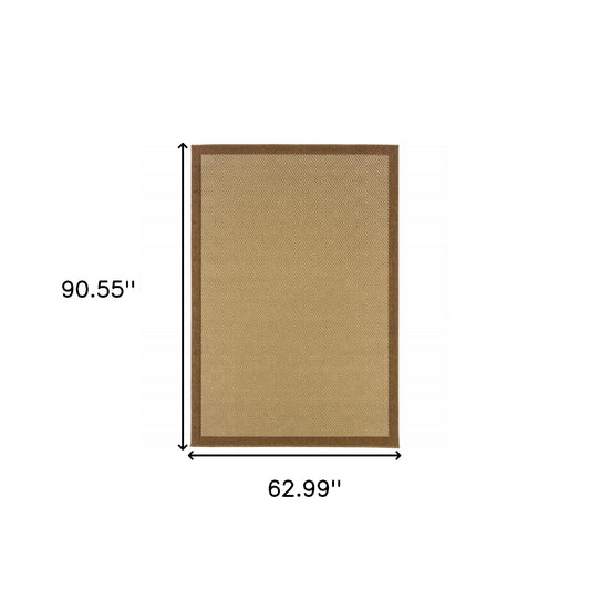 5' x 8' Beige Indoor Outdoor Area Rug