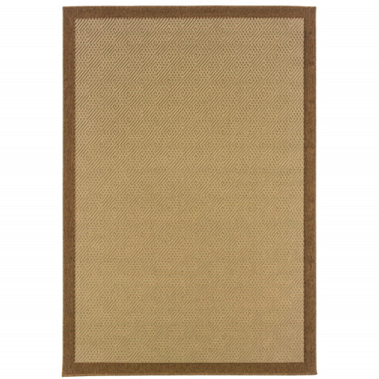 4' x 6' Beige Indoor Outdoor Area Rug