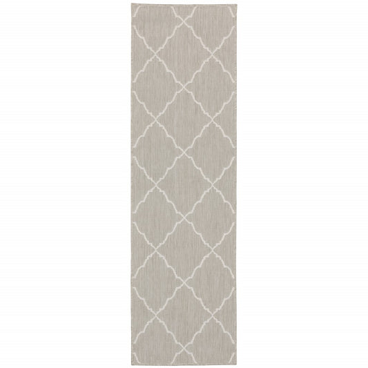 Gray and Ivory Indoor Outdoor Area Rug