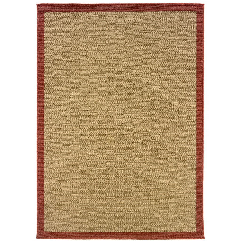 5' x 8' Beige Indoor Outdoor Area Rug