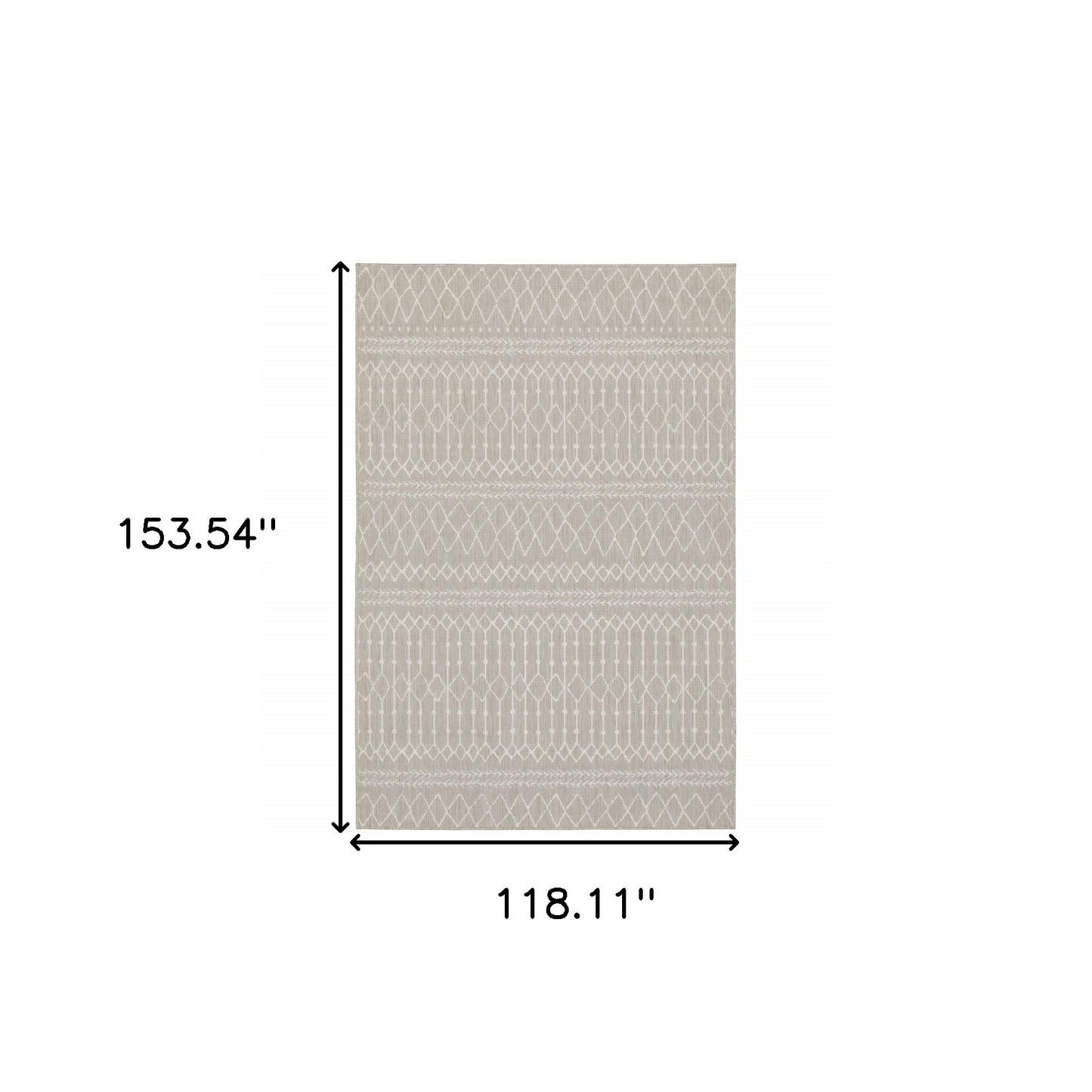 10' x 13' Gray and Ivory Indoor Outdoor Area Rug