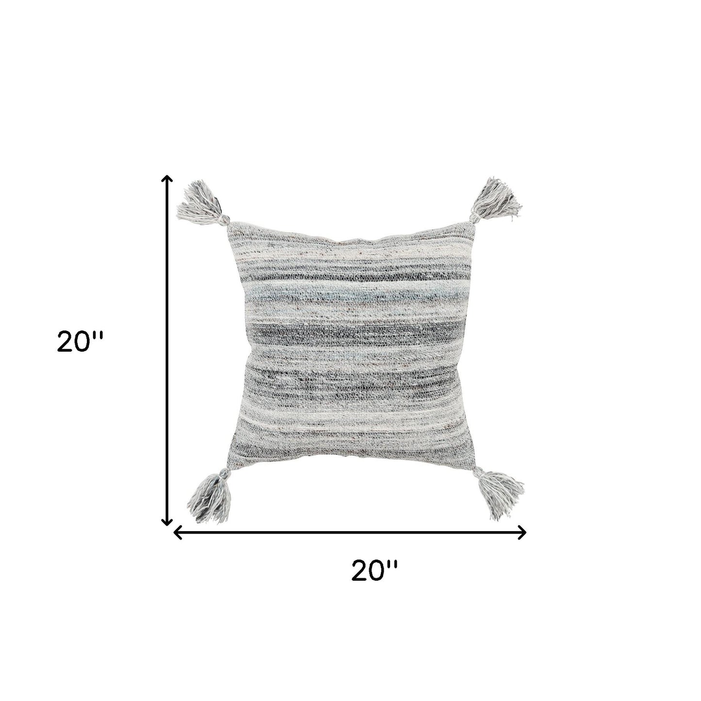 Set of Two 20" X 20" Gray Indoor Outdoor Throw Pillow Cover & Insert