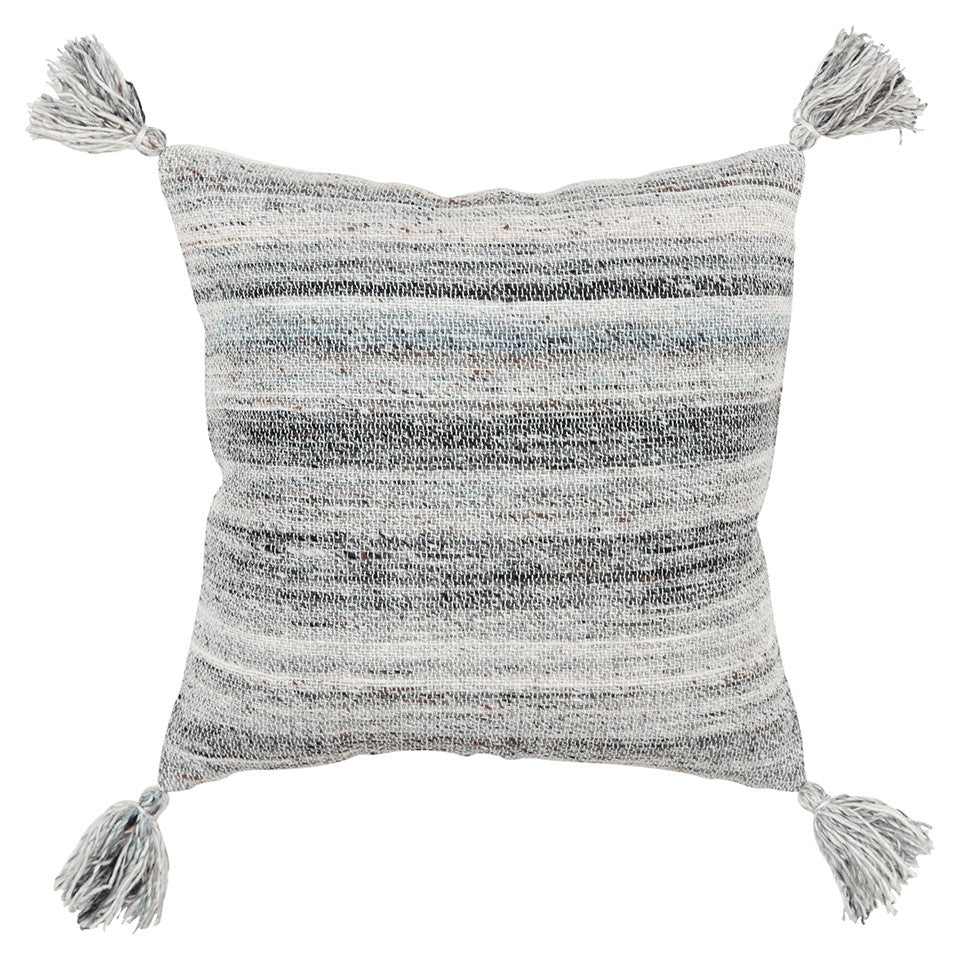 Set of Two 20" X 20" Gray Indoor Outdoor Throw Pillow Cover & Insert