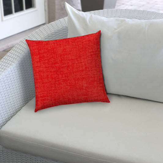 17" X 17" Coral And Red Blown Seam Solid Color Lumbar Indoor Outdoor Pillow