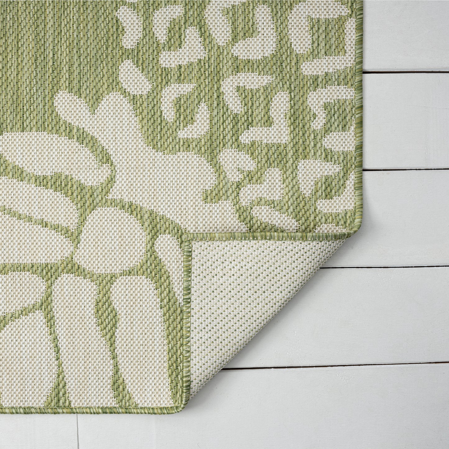 8' X 10' Green Floral Indoor Outdoor Area Rug