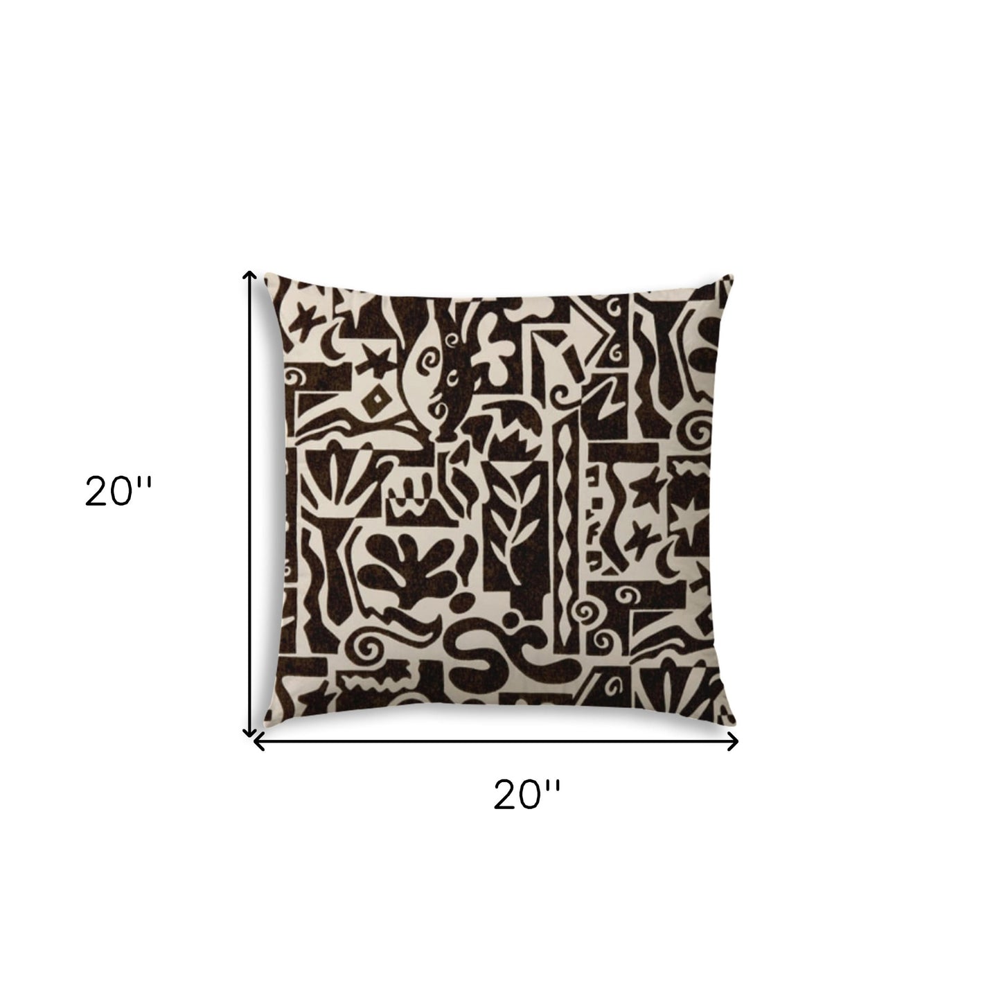 Black Modern Indoor Outdoor Sewn Throw Pillow
