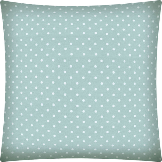 17x17 Seafoam And White Zippered Polyester Polka Dots Throw Pillow Cover