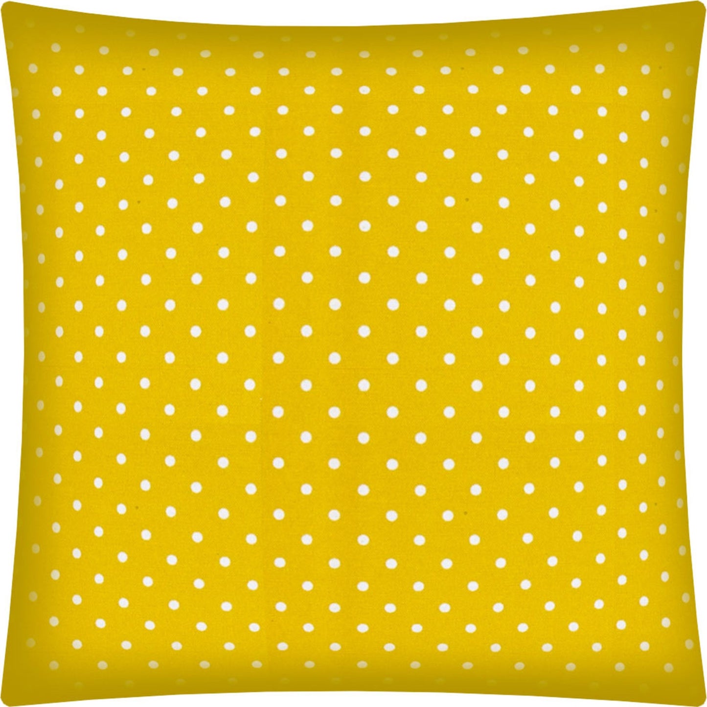 17" X 17" White And Creamy Yellow Zippered Polyester Polka Dots Throw Pillow Cover