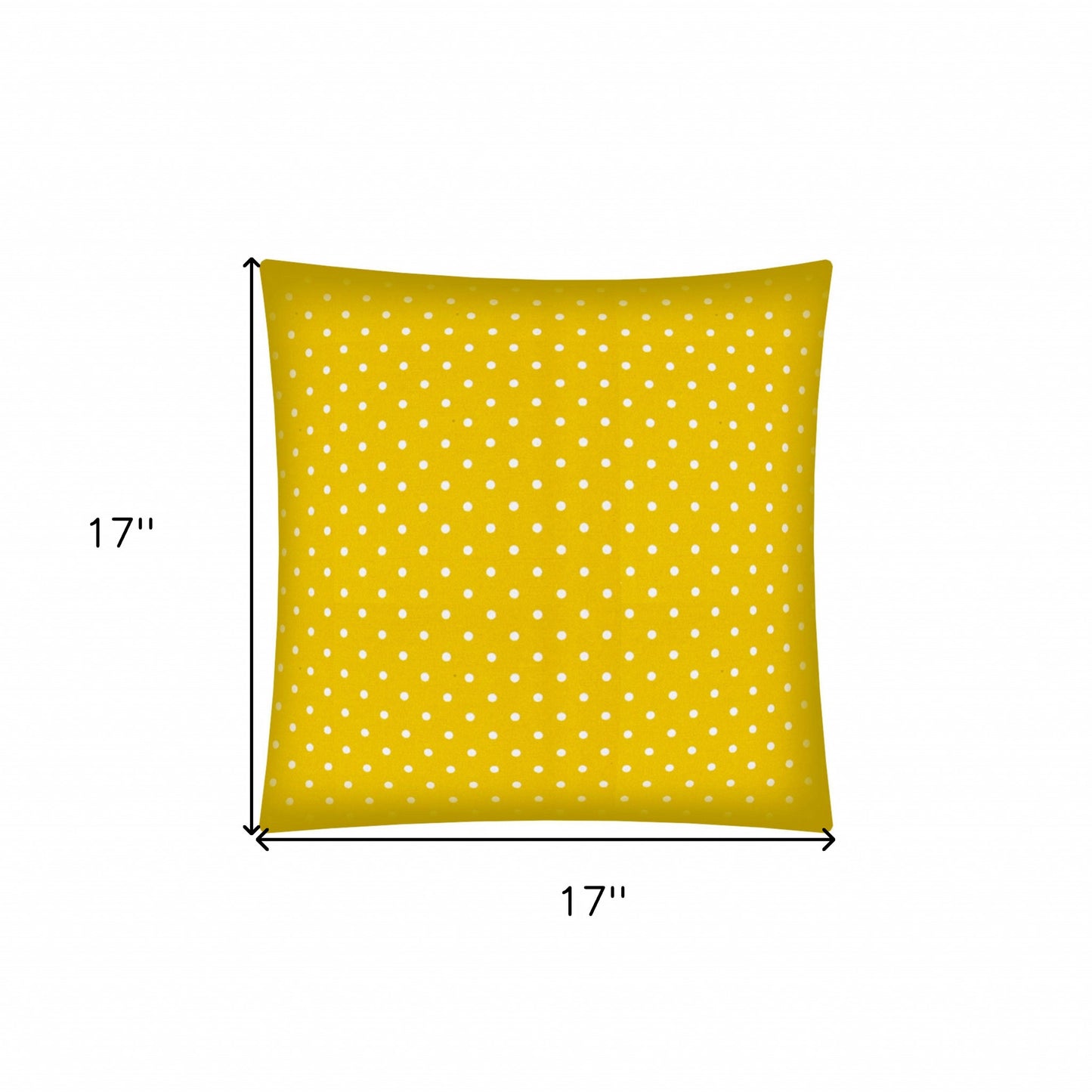 17" X 17" White And Creamy Yellow Zippered Polyester Polka Dots Throw Pillow Cover