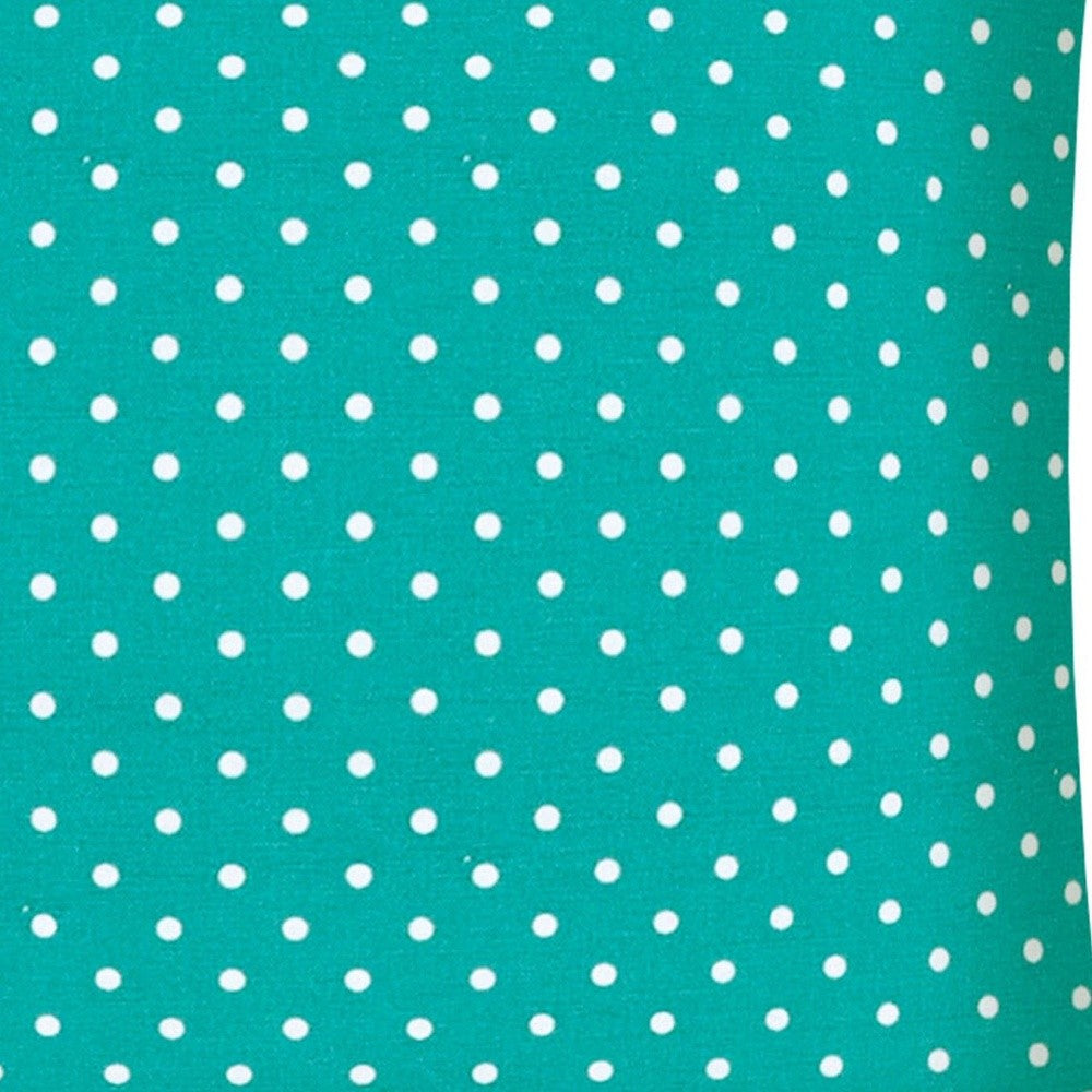 17" X 17" Turquoise Zippered Polyester Polka Dots Throw Pillow Cover