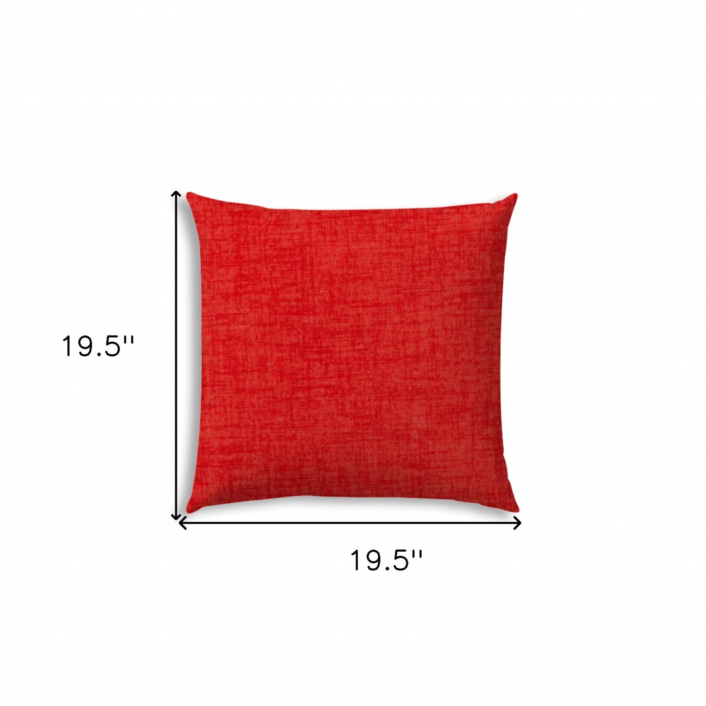 20" X 20" Coral Red Zippered Polyester Solid Color Throw Pillow Cover