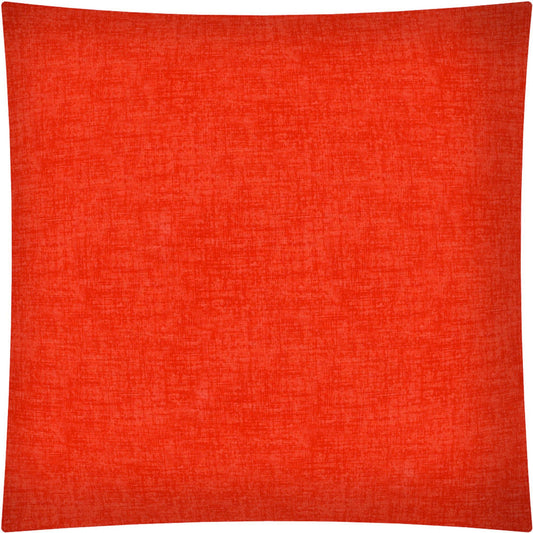 17" X 17" Coral Red Zippered Polyester Solid Color Throw Pillow Cover