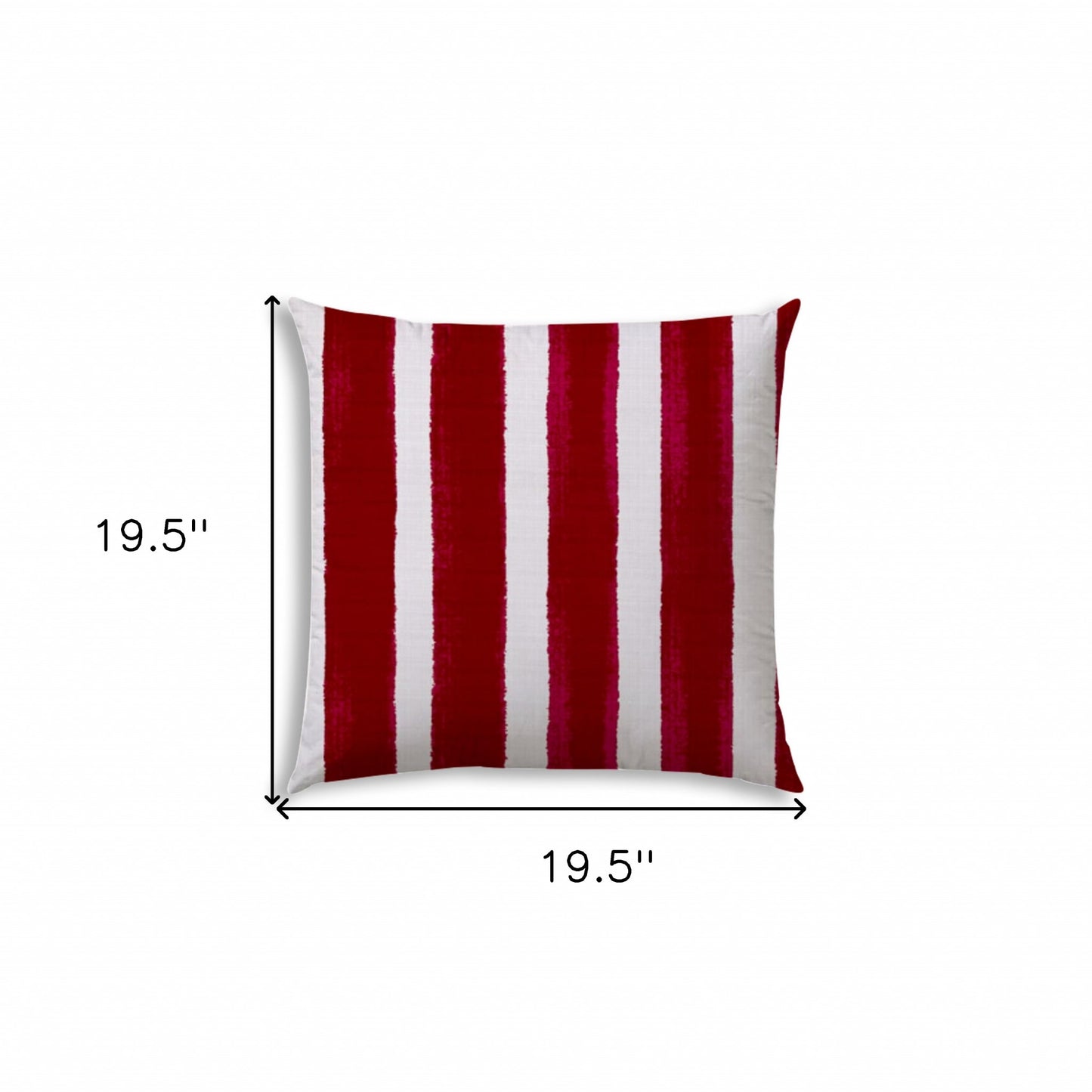20" X 20" Hot Pink And White Zippered Polyester Striped Throw Pillow Cover