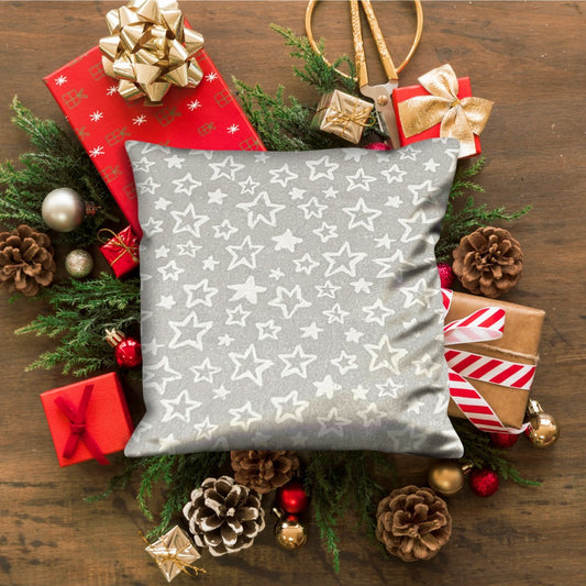 17" X 17" Silver Zippered 100% Cotton Throw Pillow Cover