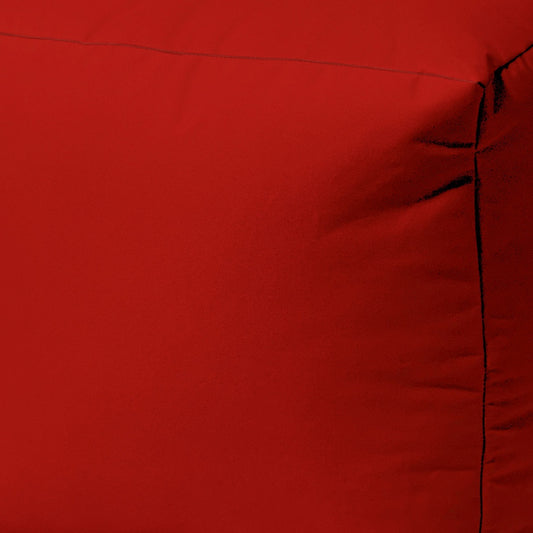 17" Cool Primary Red Solid Color Indoor Outdoor Pouf Ottoman