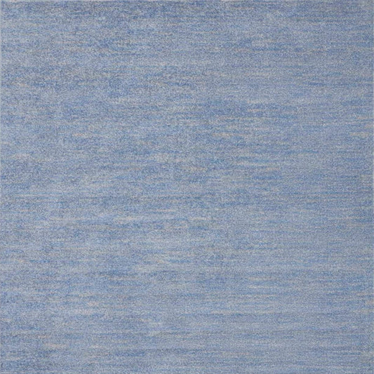 7' X 7' Blue And Grey Square Striped Non Skid Indoor Outdoor Area Rug