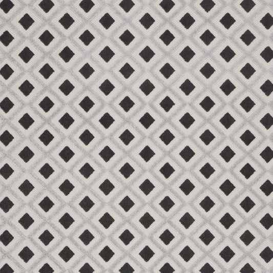 12' X 15' Black And White Gingham Non Skid Indoor Outdoor Area Rug
