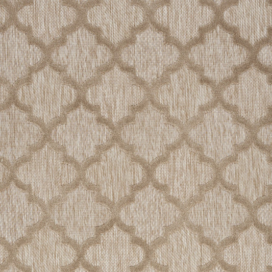 5' X 7' Natural Beige Ikat Indoor Outdoor Area Rug